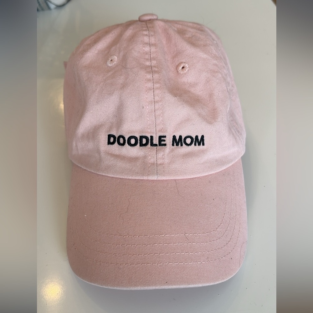 Pink "DOODLE MOM" Embroidered Baseball Cap - Adjustable